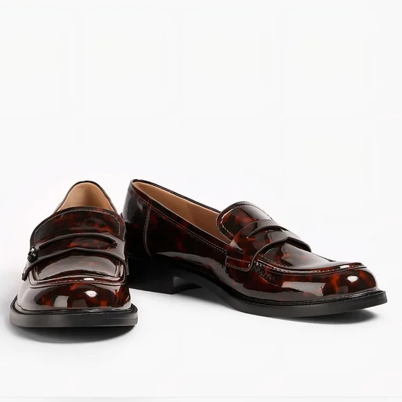 Sam Edelman Colin Preppy Penny Loafers Womens Sz 8.5 Tortoiseshell-Print Career - Picture 9 of 12